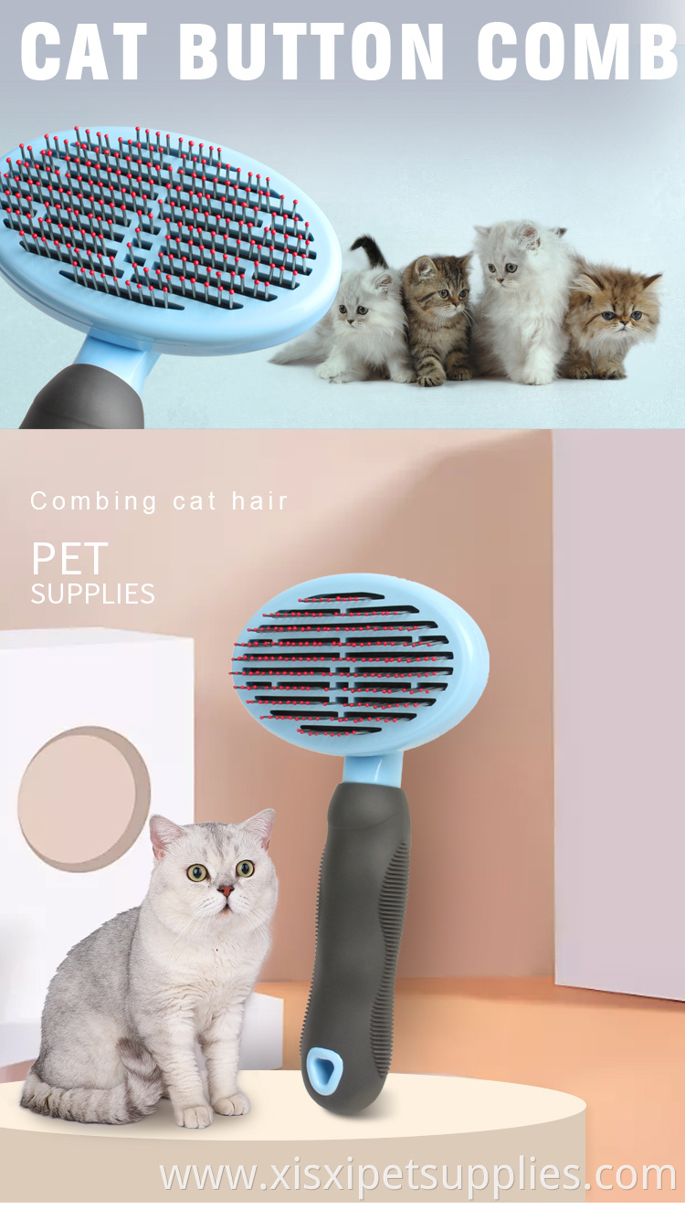 Factory Wholesale Self Cleaning Pet Hair Brush Cat Dog Grooming Slicker Brush With Sticky Beads